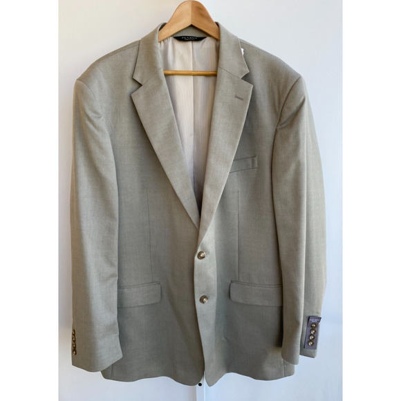 NWT JOS A BANK Tailored Fit Tropical Blend Suit Jacket Blazer Light Gray 48L - Picture 1 of 10